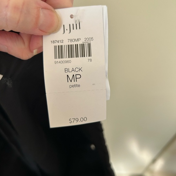 New with Tags! J. Jill Linen Stretch Black Cropped Pant- Size Medium Petite - Picture 7 of 10